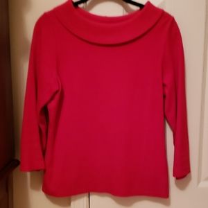 Red collar sweater blouse